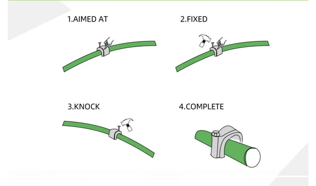 PE/PP Flat Type Plastic Nylon Wall Cable Clip with Steel Nail 6mm